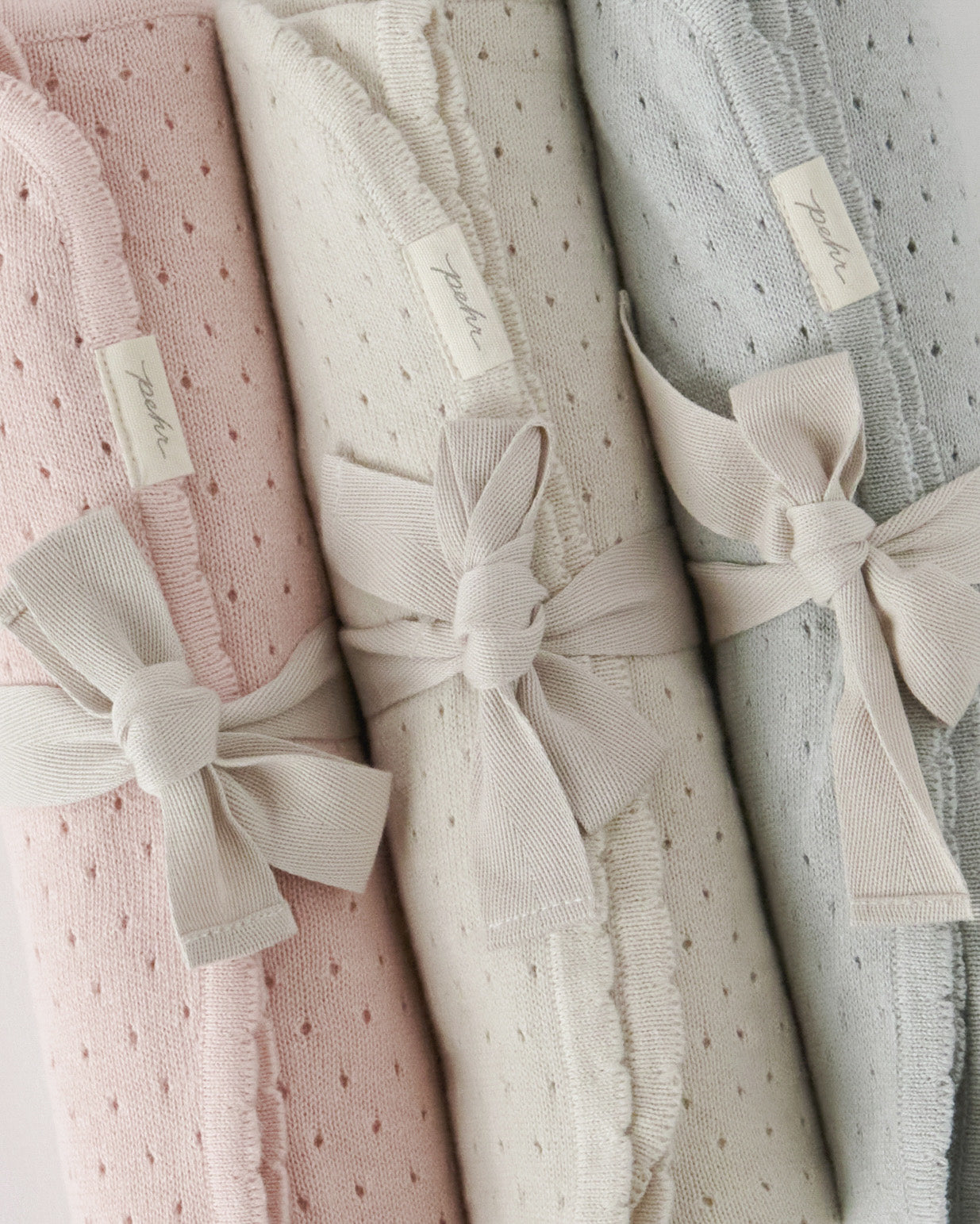 pointelle knit blanket soft peony