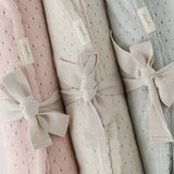 pointelle knit blanket soft peony