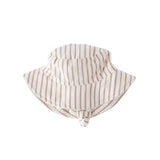 bucket hat stripes away peony in pinks pattern