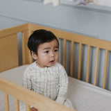 striped crib sheet stripes away pebble grey