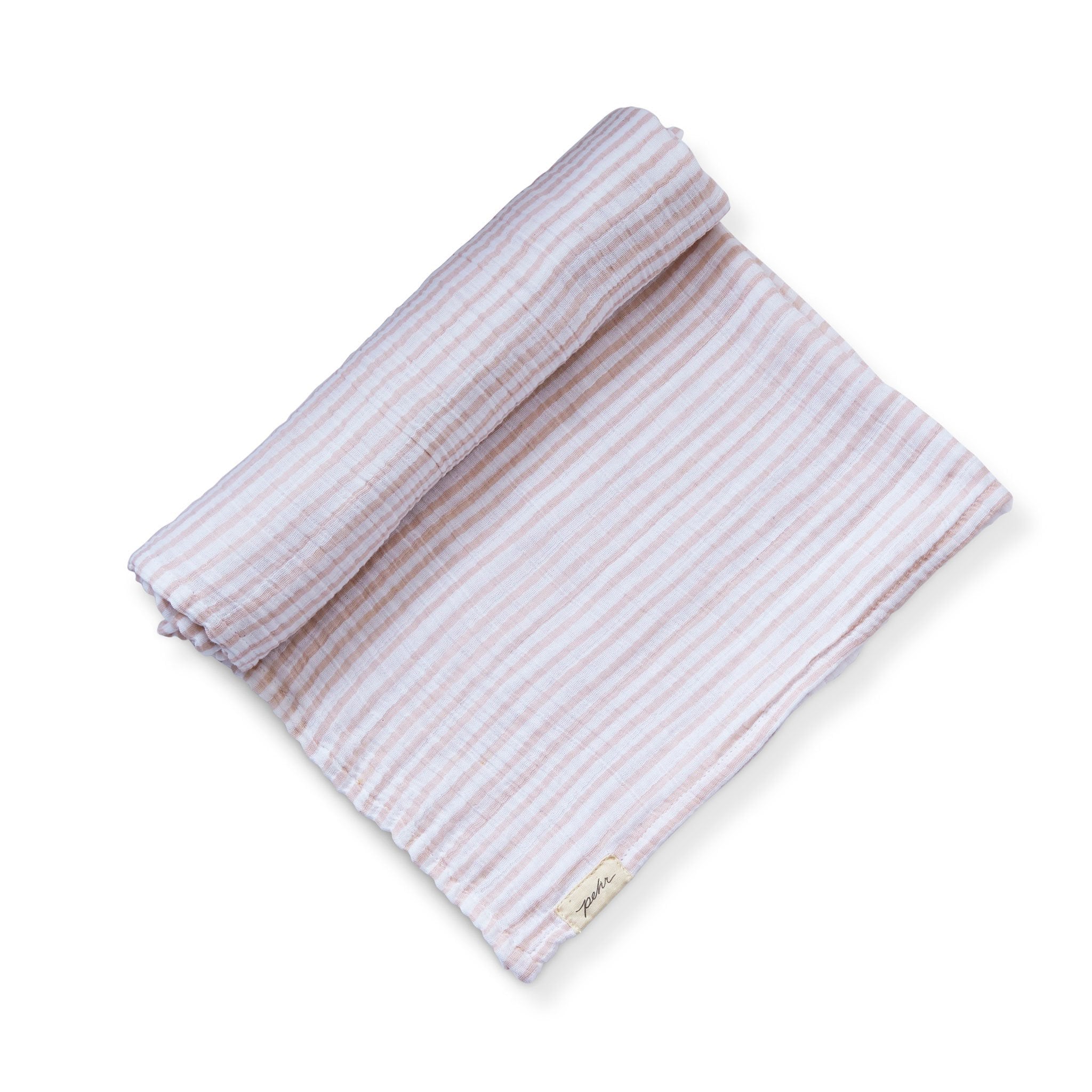 organic cotton muslin striped swaddle stripes away petal