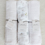 organic cotton muslin striped swaddle stripes away petal
