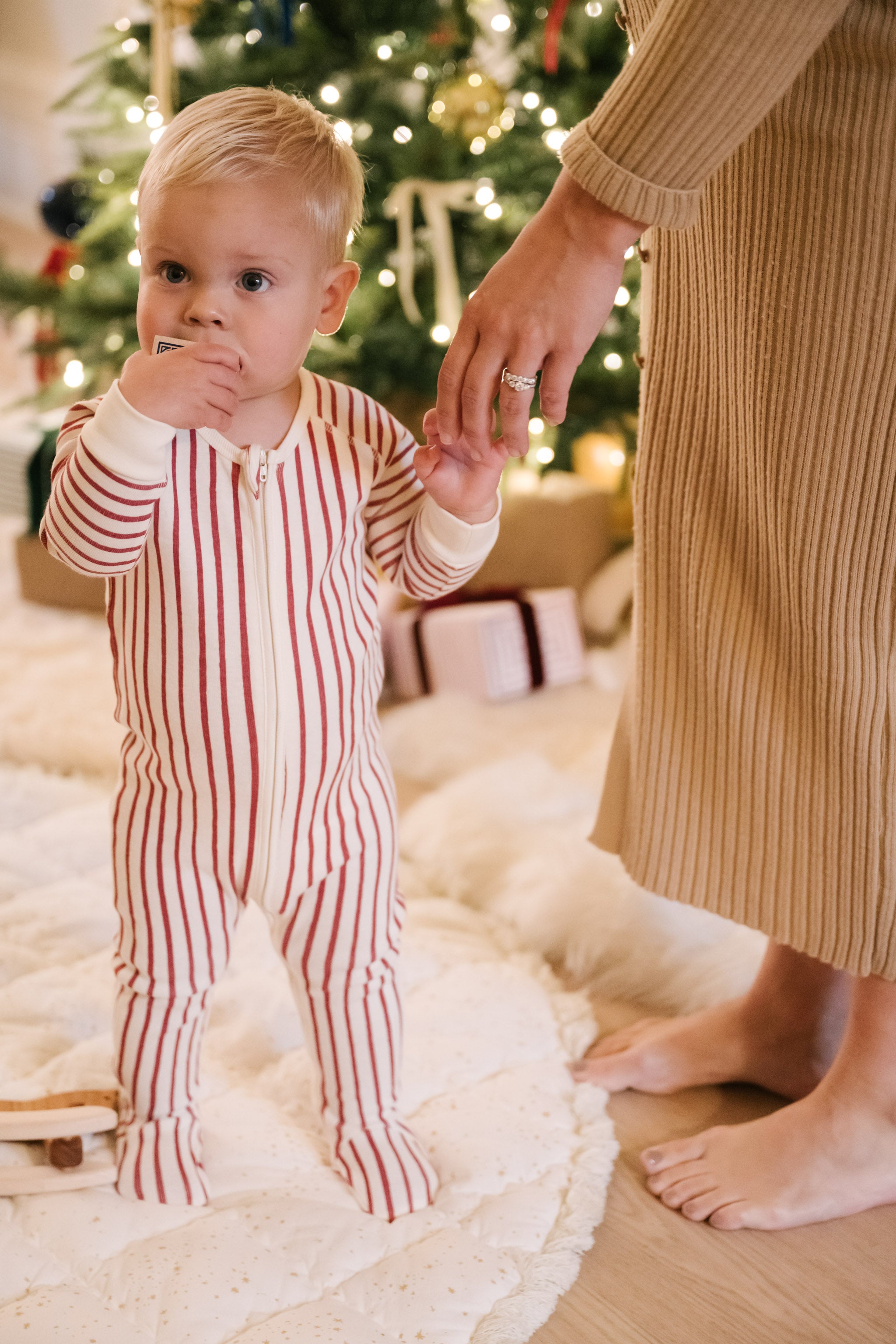 baby ribbed baby sleeper stripes away berry pehr