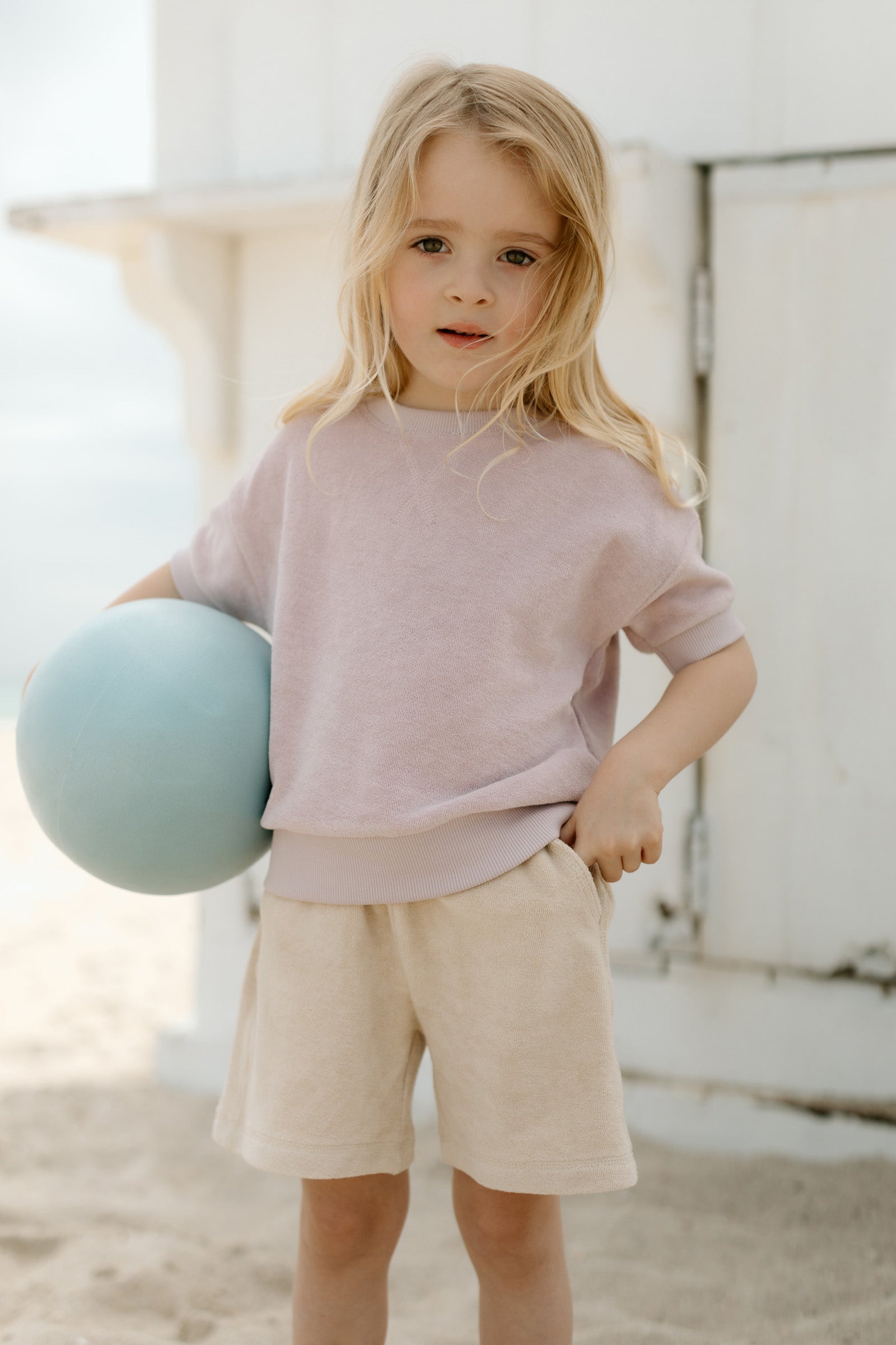 classic terry board short sand