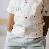 dropped shoulder short sleeve t shirt explore the world