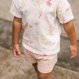 dropped shoulder short sleeve t shirt sea bloom