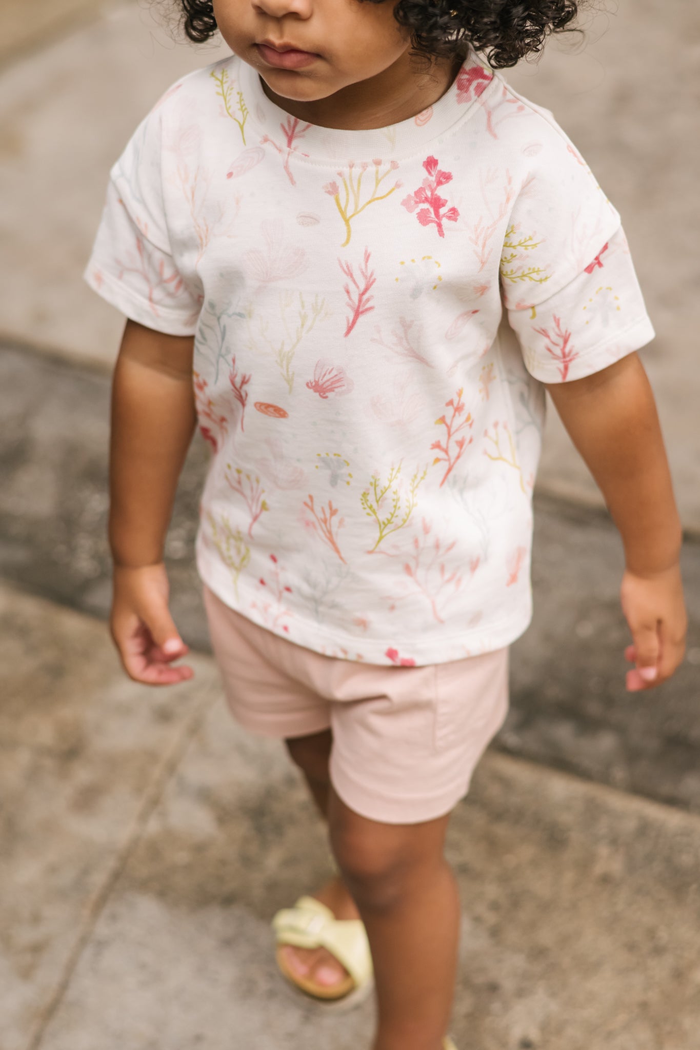 dropped shoulder short sleeve t shirt sea bloom