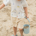 kids dropped shoulder short sleeve t shirt set sail