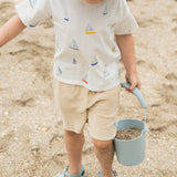 kids dropped shoulder short sleeve t shirt set sail