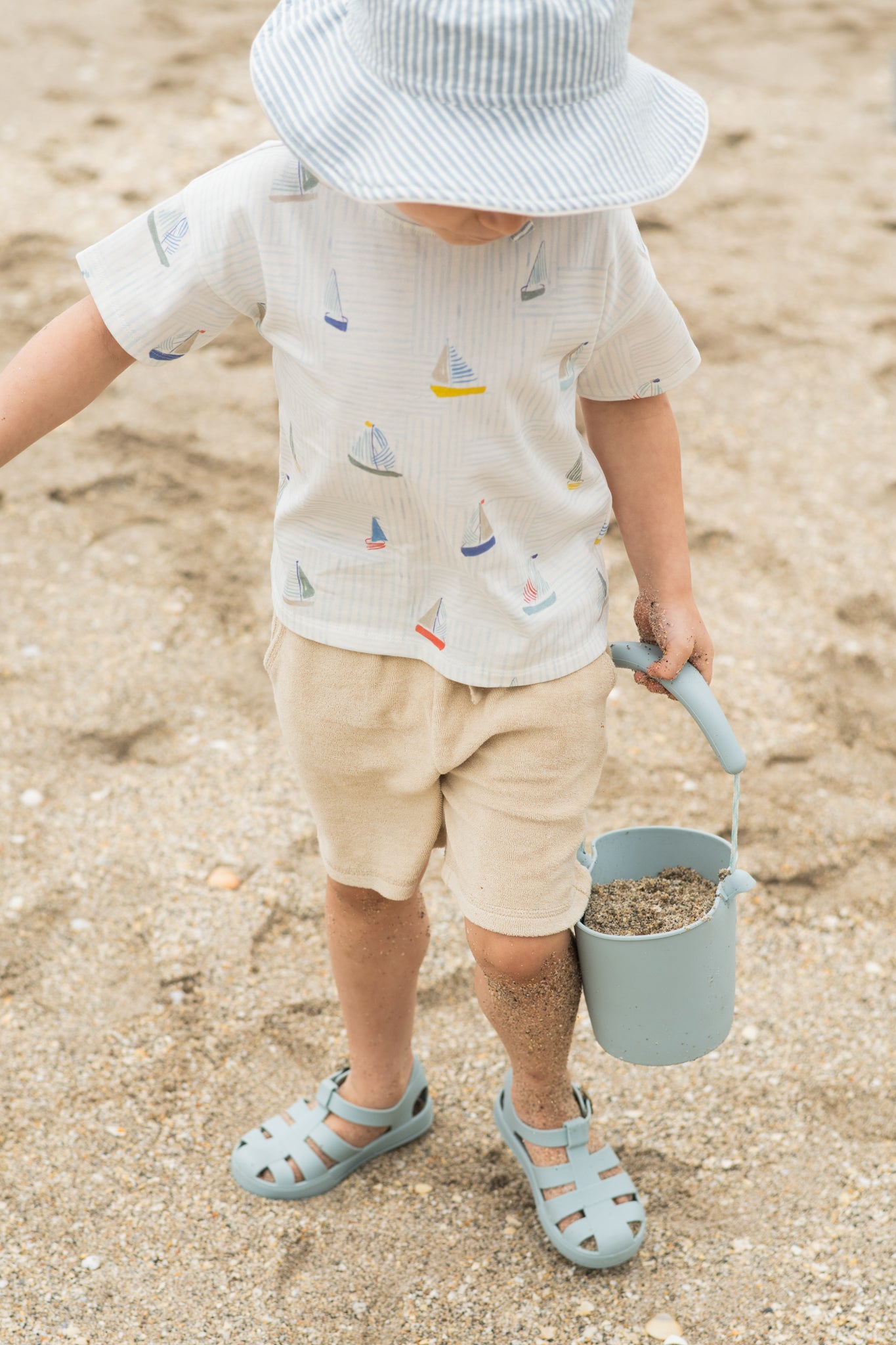 kids dropped shoulder short sleeve t shirt set sail