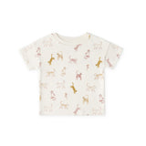 dropped shoulder short sleeve t shirt copy cat in pinks pattern tshirt