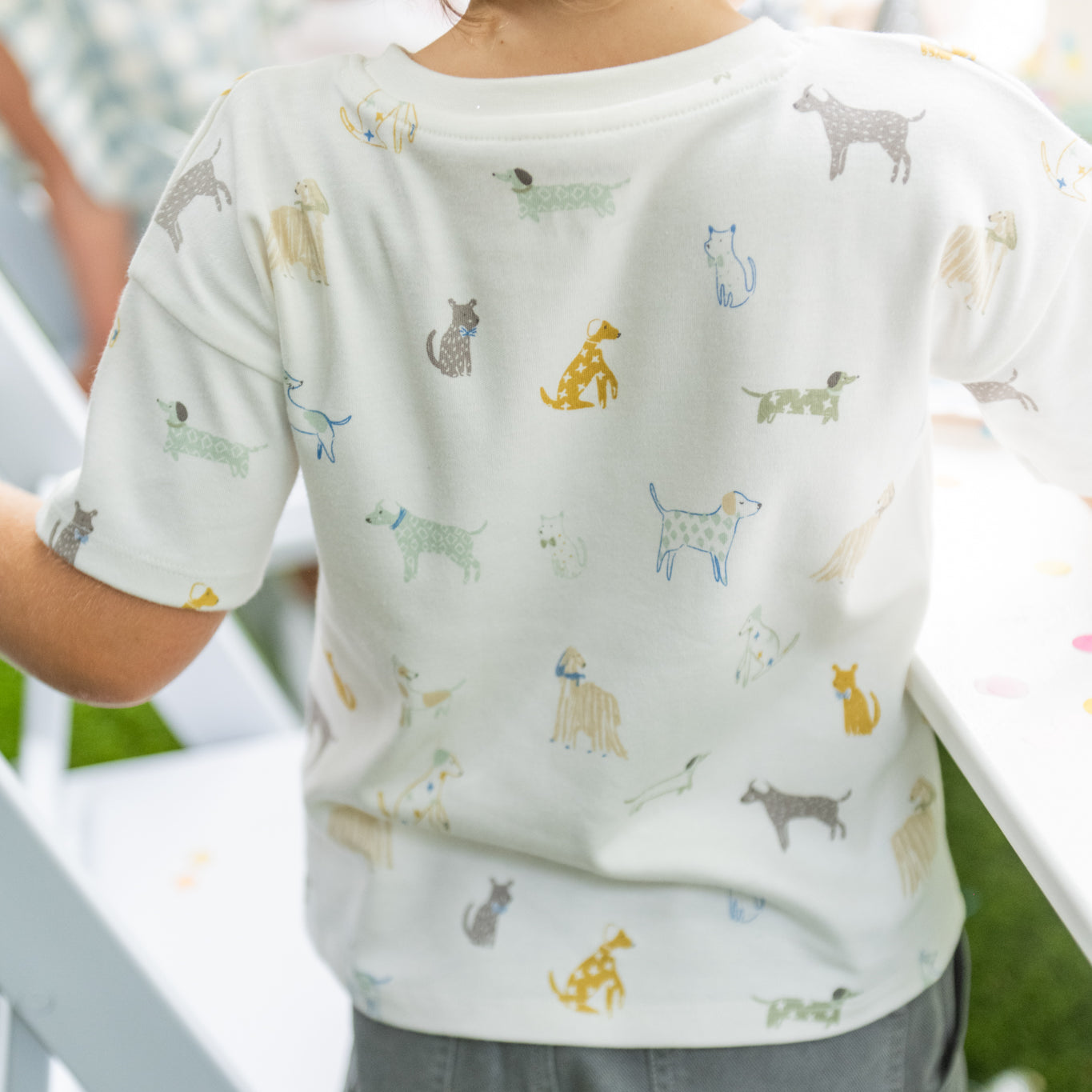 dropped shoulder short sleeve t shirt dog days tshirt