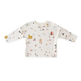 kids dropped shoulder long sleeve top explore the world holiday in multi pattern