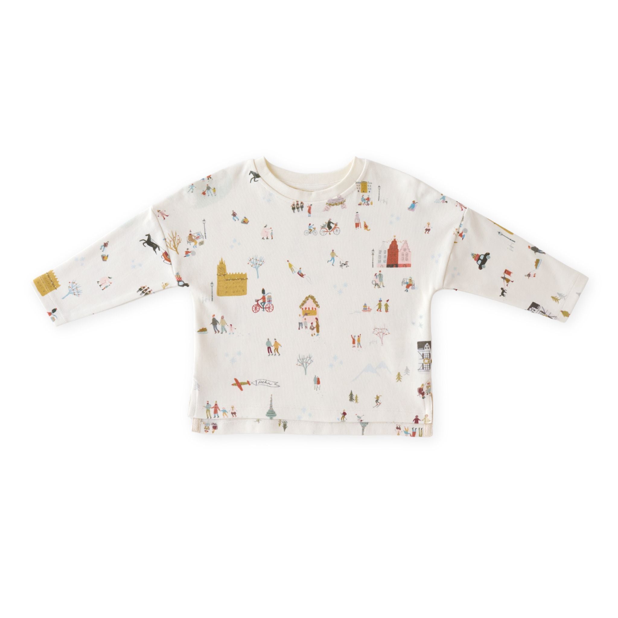kids dropped shoulder long sleeve top explore the world holiday in multi pattern