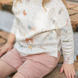 kids dropped shoulder long sleeve top animal shuffle