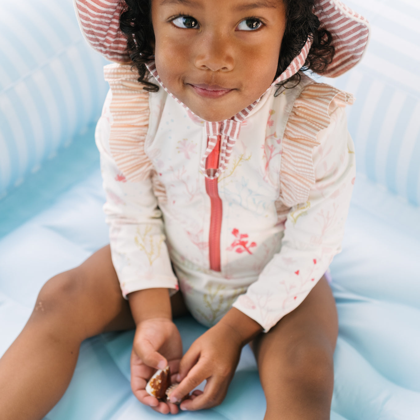 baby swim long sleeve ruffle one piece sea bloom baby