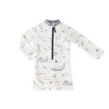 swim long sleeve one piece life aquatic in blues pattern