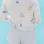 kids swim rash guard & short set sail