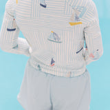 kids swim rash guard & short set sail