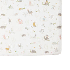 crib sheet forest fable in multi pattern