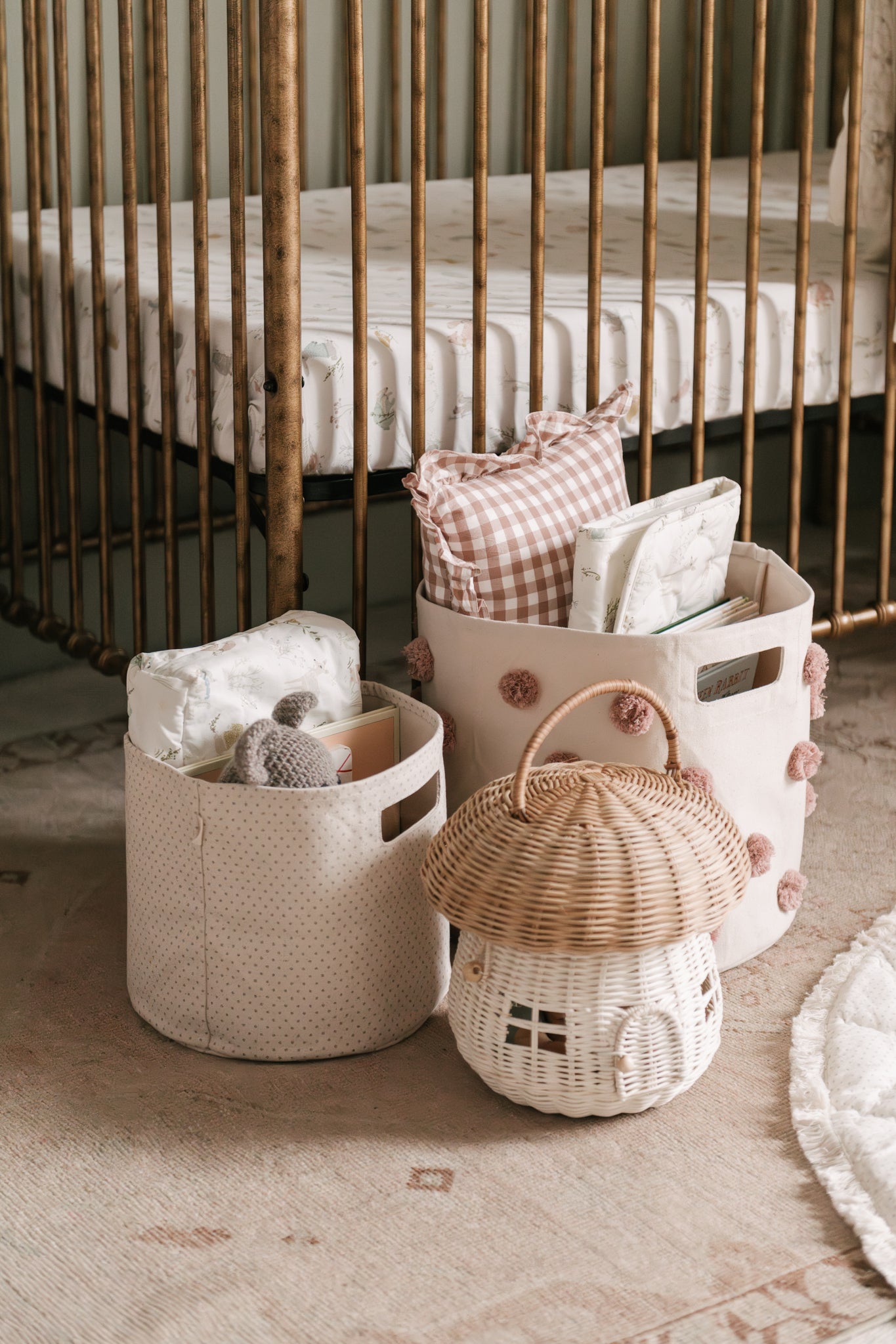 pom basket bin rose pink