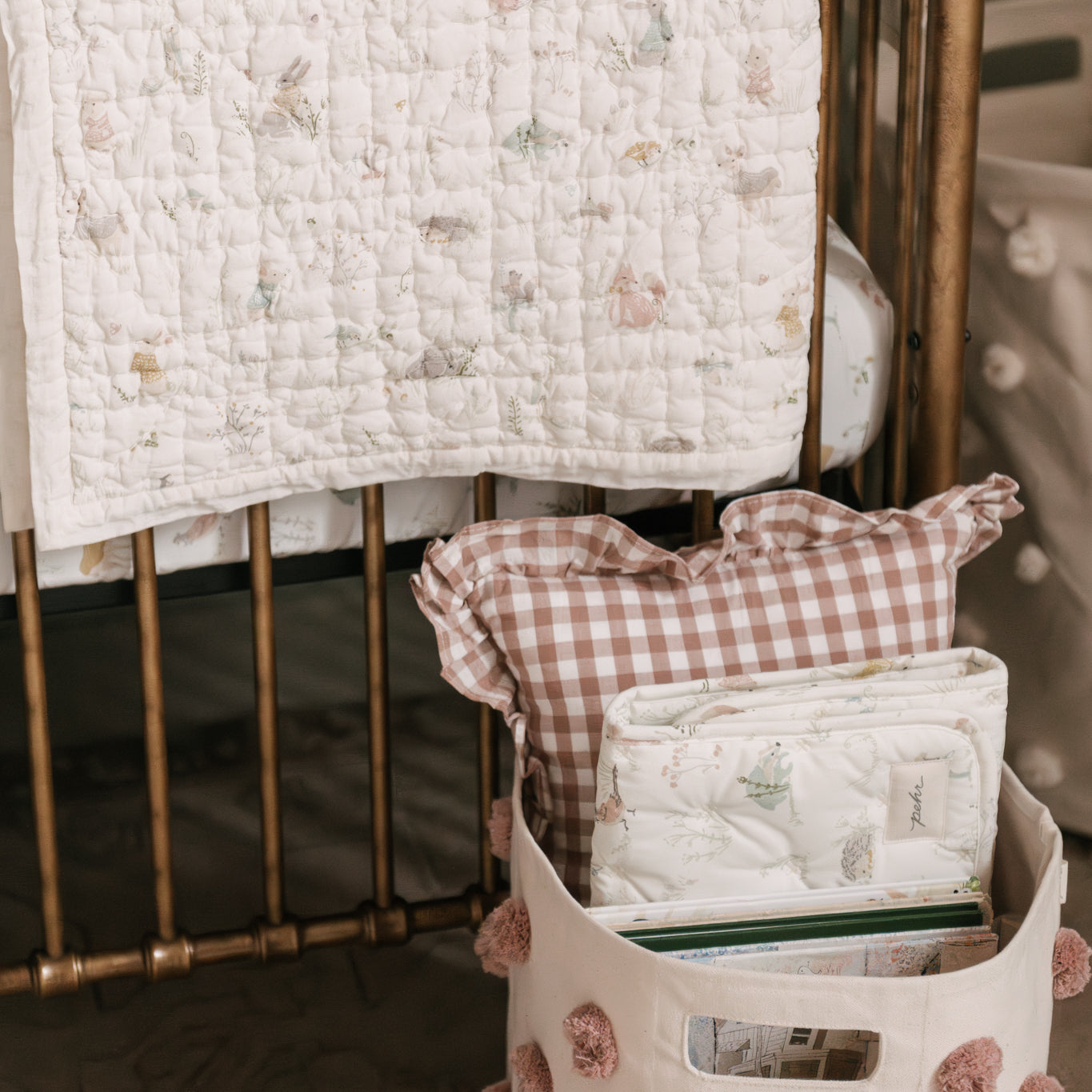 pom basket bin rose pink